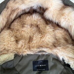 Lucky Brand Olive Jacket with Faux Fur Lining- NWOT
